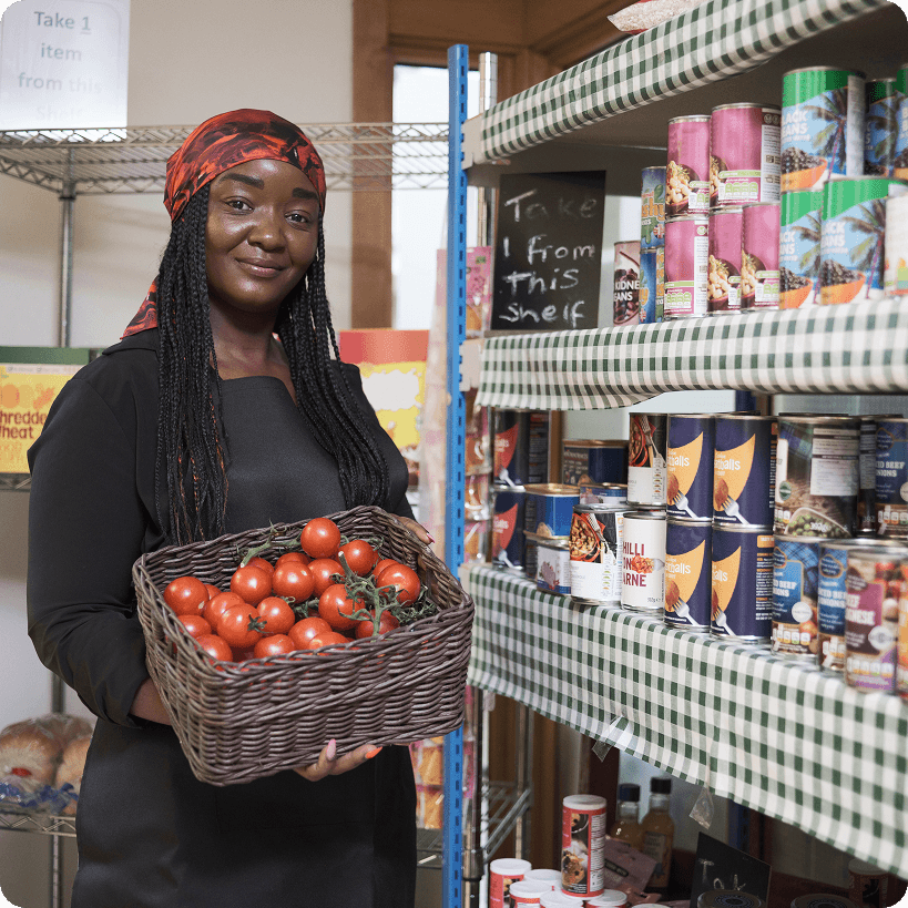 Volunteer at a food pantry