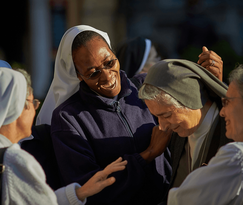 Religious figures celebrating